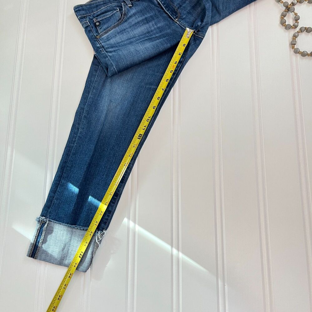 AG × Anthropologie Stevie Low‑Rise Slim Straight Cuffed Ankle Jeans Size 29 - Picture 10 of 11